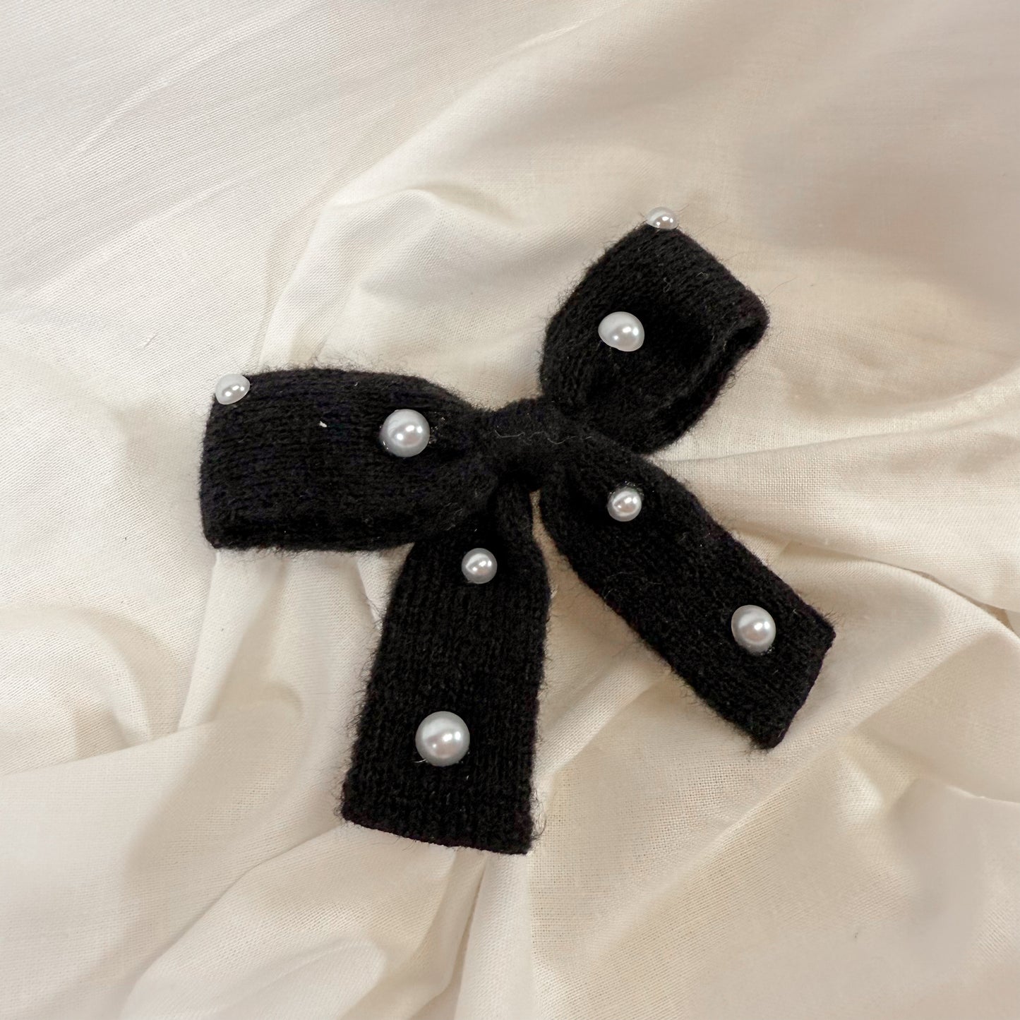 Pearl Ribbon Bow Hair Clip