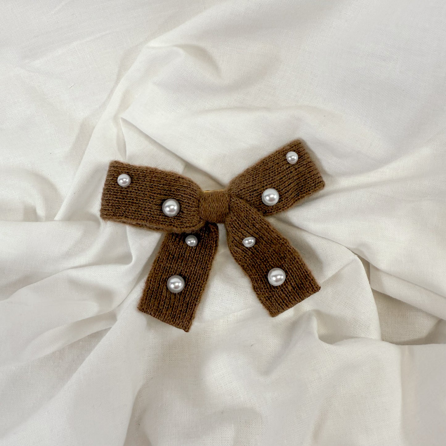 Pearl Ribbon Bow Hair Clip