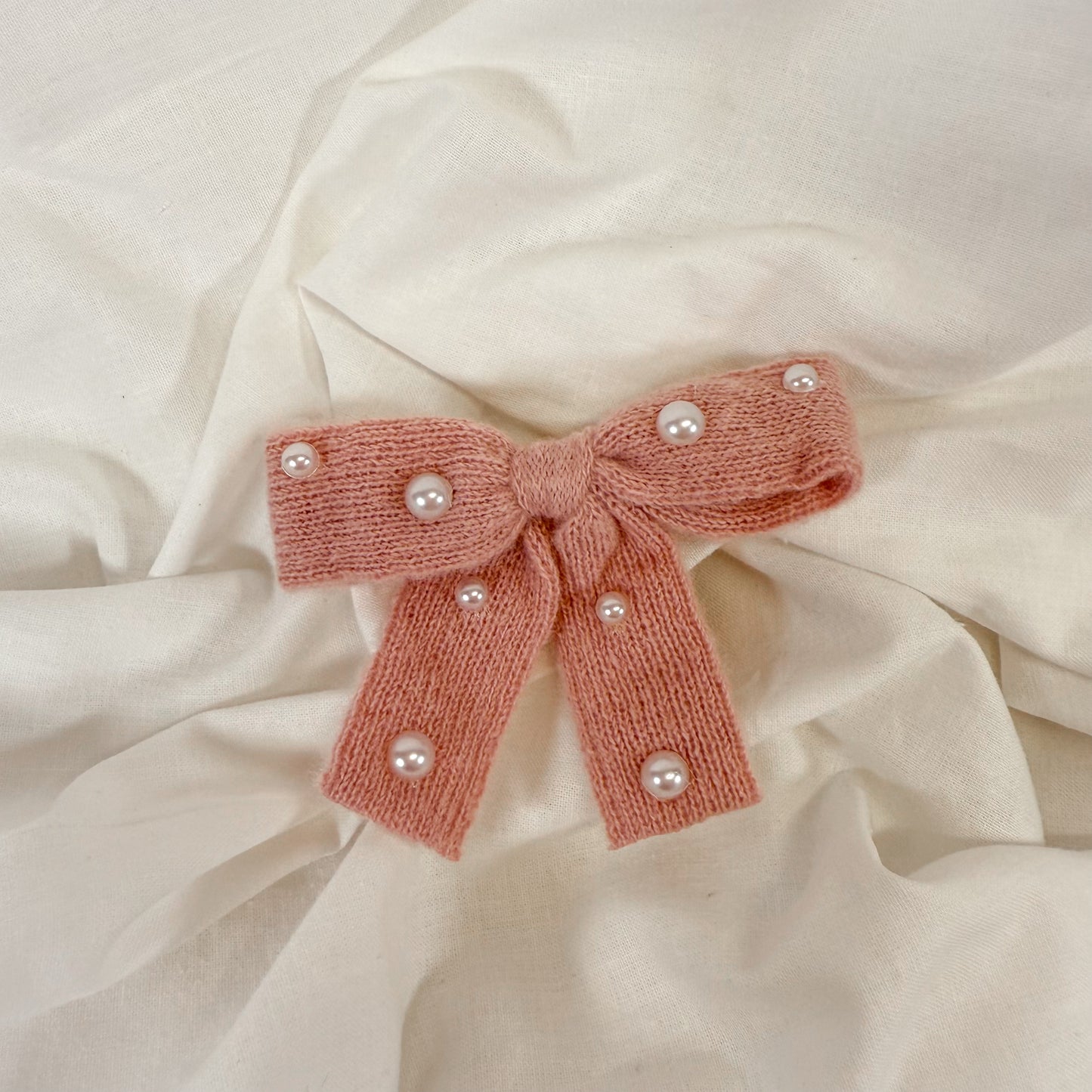 Pearl Ribbon Bow Hair Clip