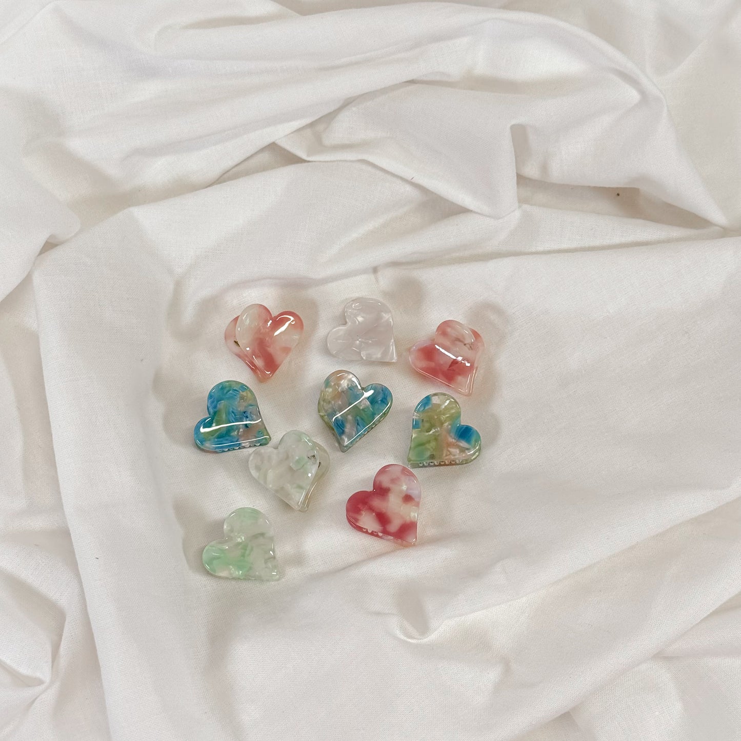 Marble Heart Mini Claw Hair Clip