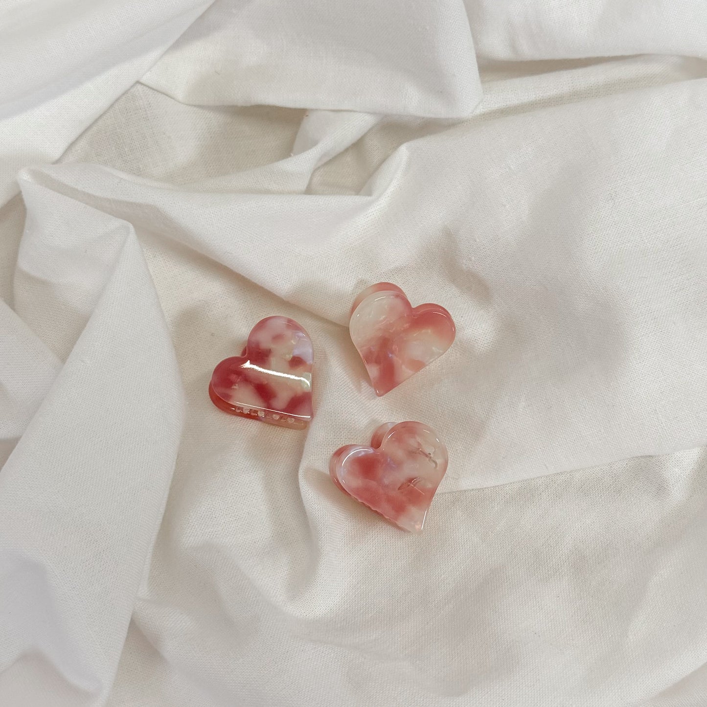 Marble Heart Mini Claw Hair Clip
