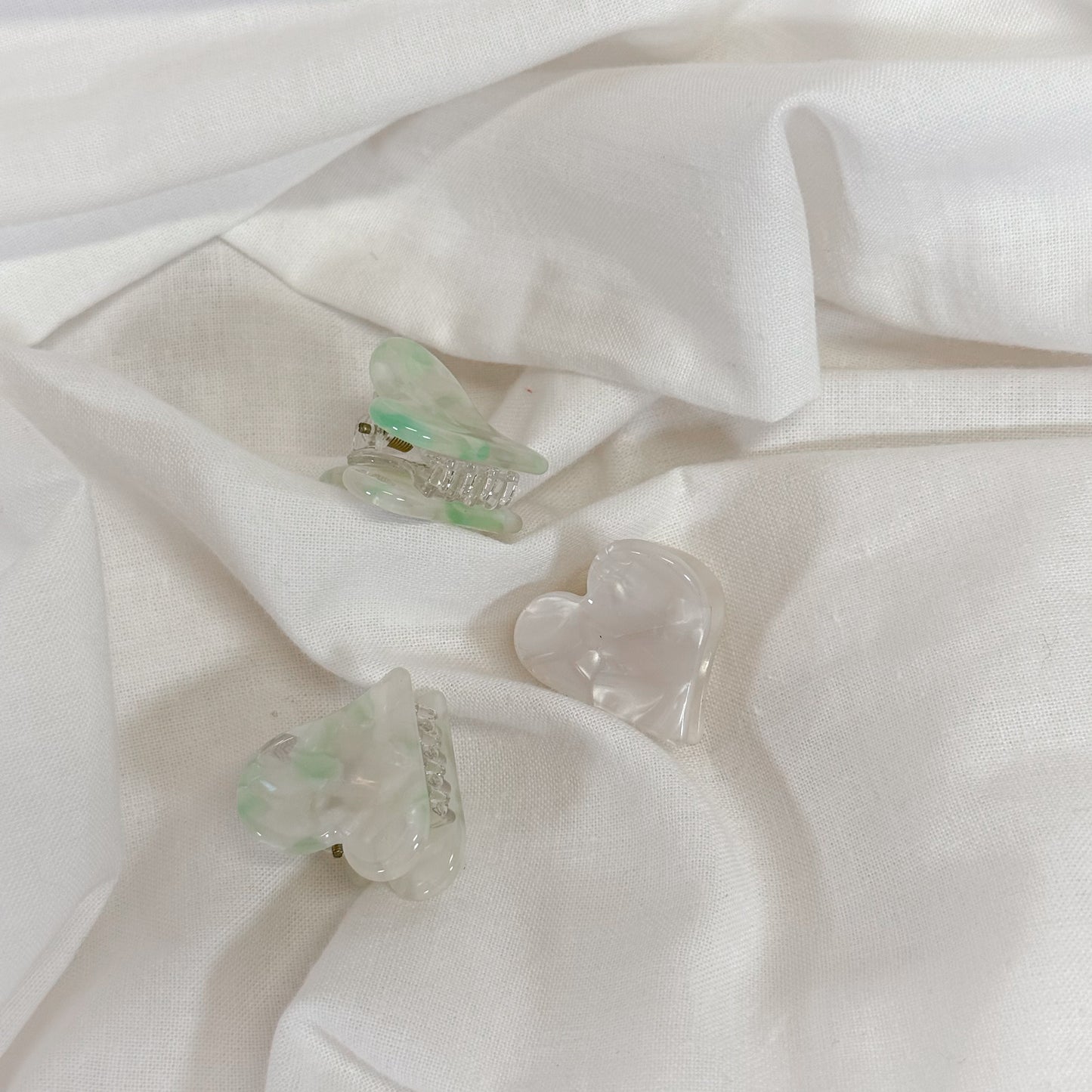 Marble Heart Mini Claw Hair Clip