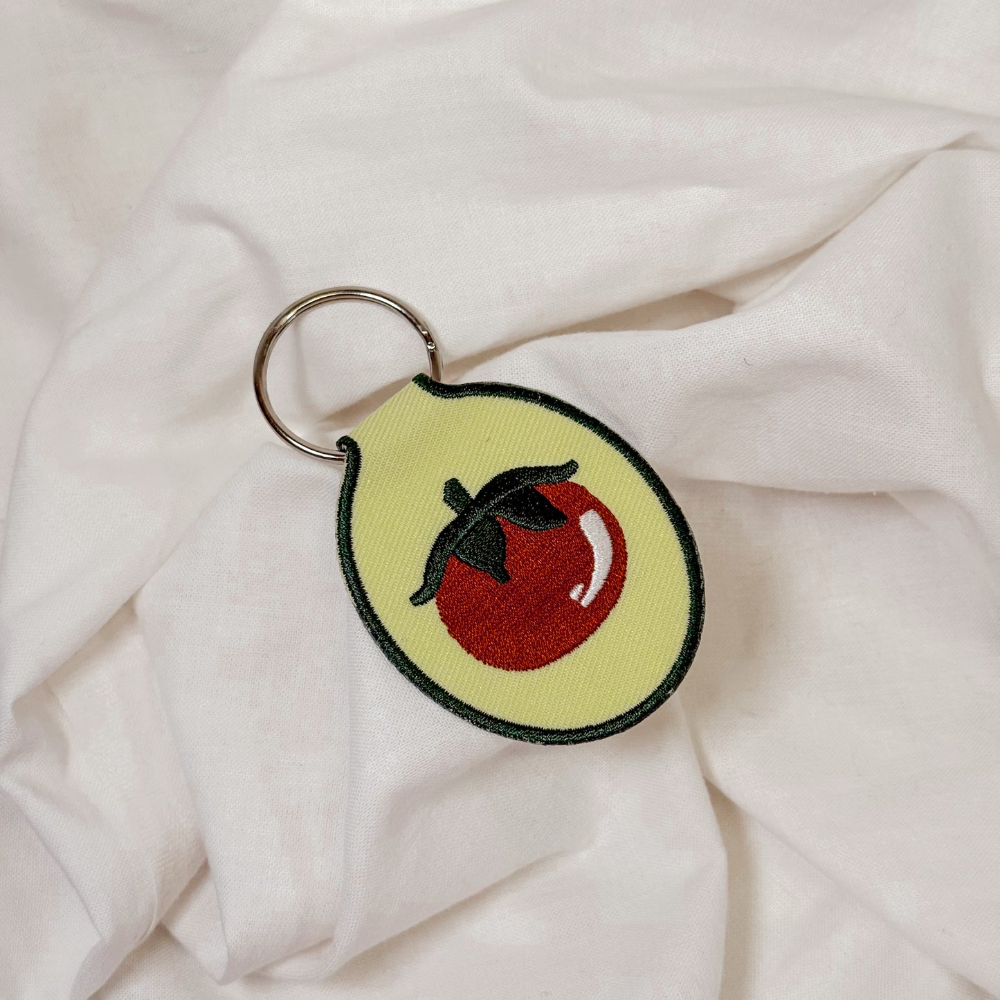 Tomato Embroidered Keychain