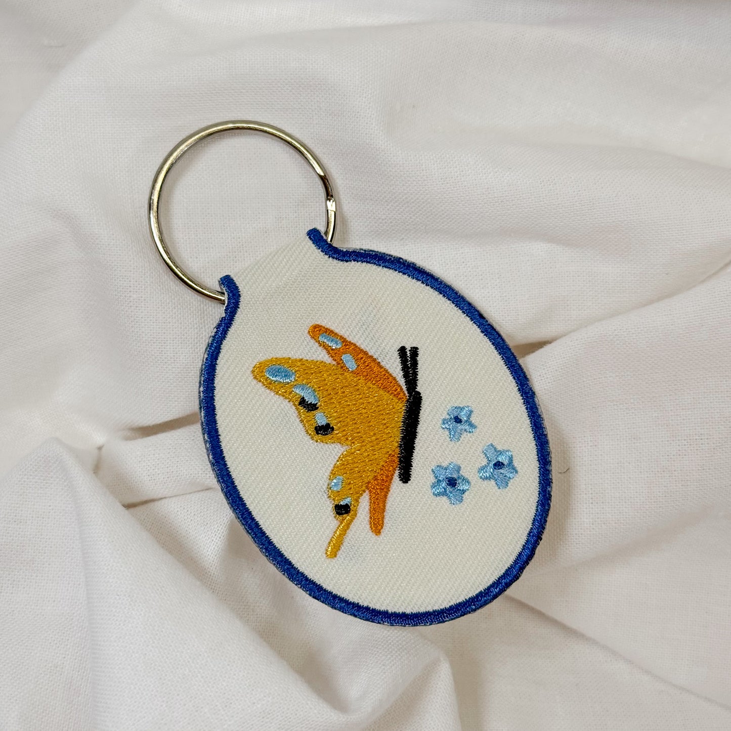 Butterfly Embroidered Keychain