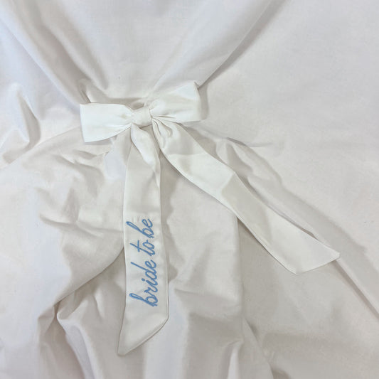 Bride To Be Embroidered Hair Bow