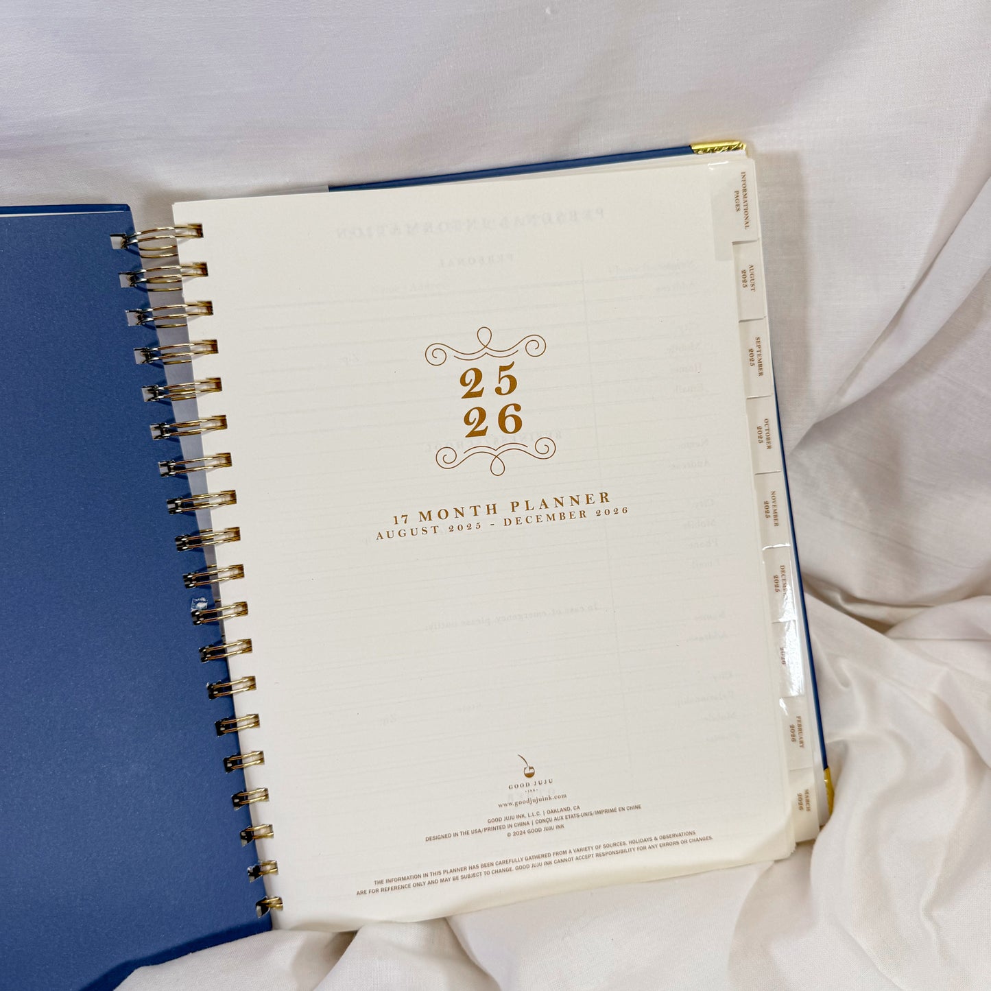 Blue Vase Spiral Weekly Planner 2025/2026