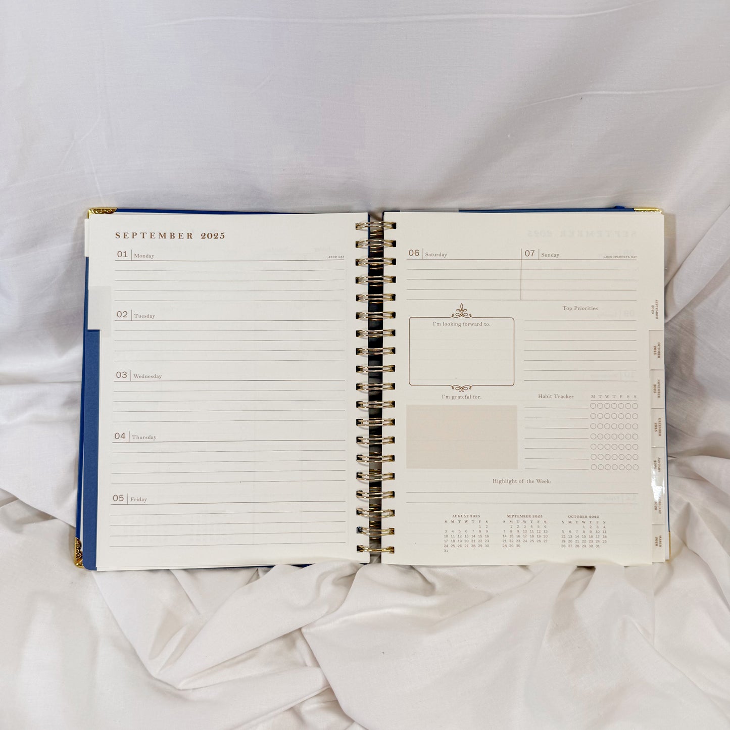 Blue Vase Spiral Weekly Planner 2025/2026