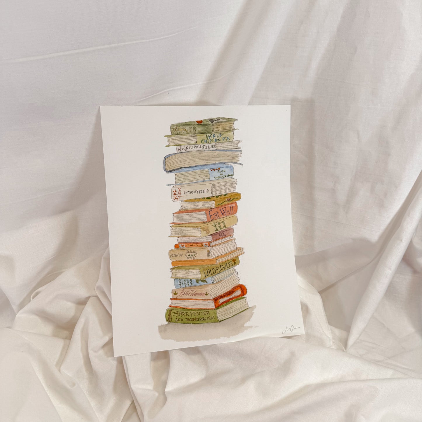 Book Stack Wall Art Print