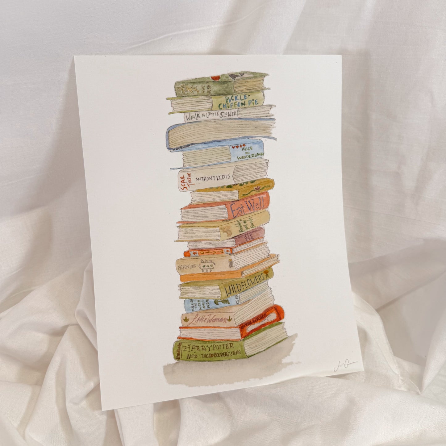 Book Stack Wall Art Print