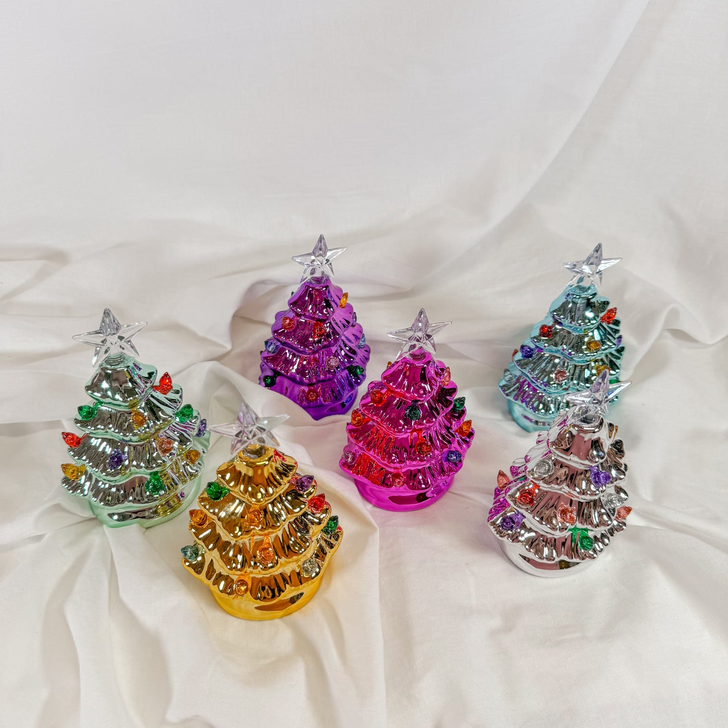 Mini Metallic Light Up Christmas Tree