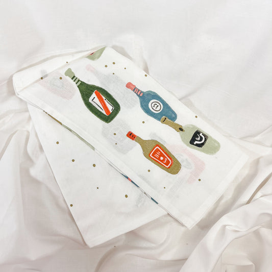 Champagne Bottles Dish Towel