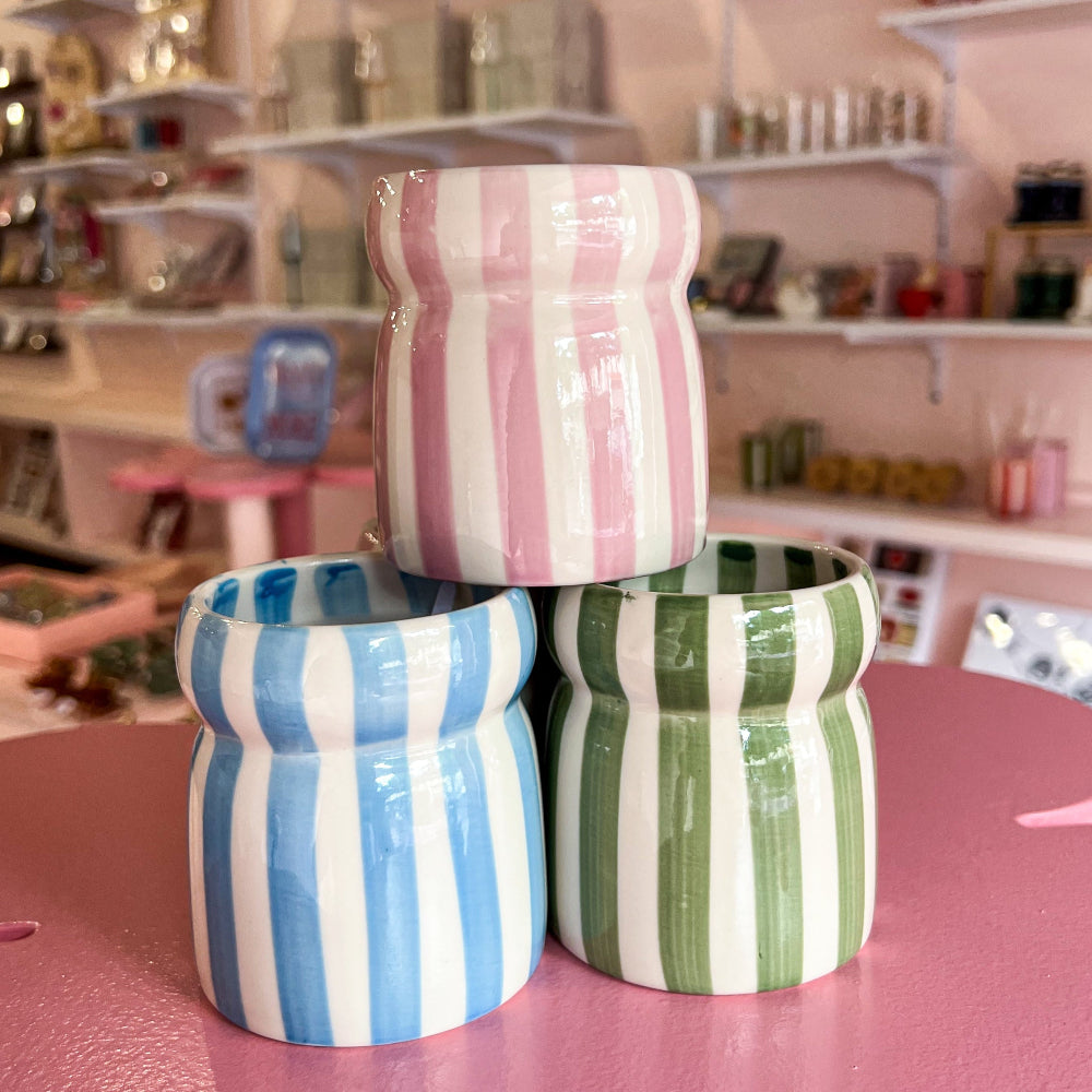 Ceramic Stripe Candle