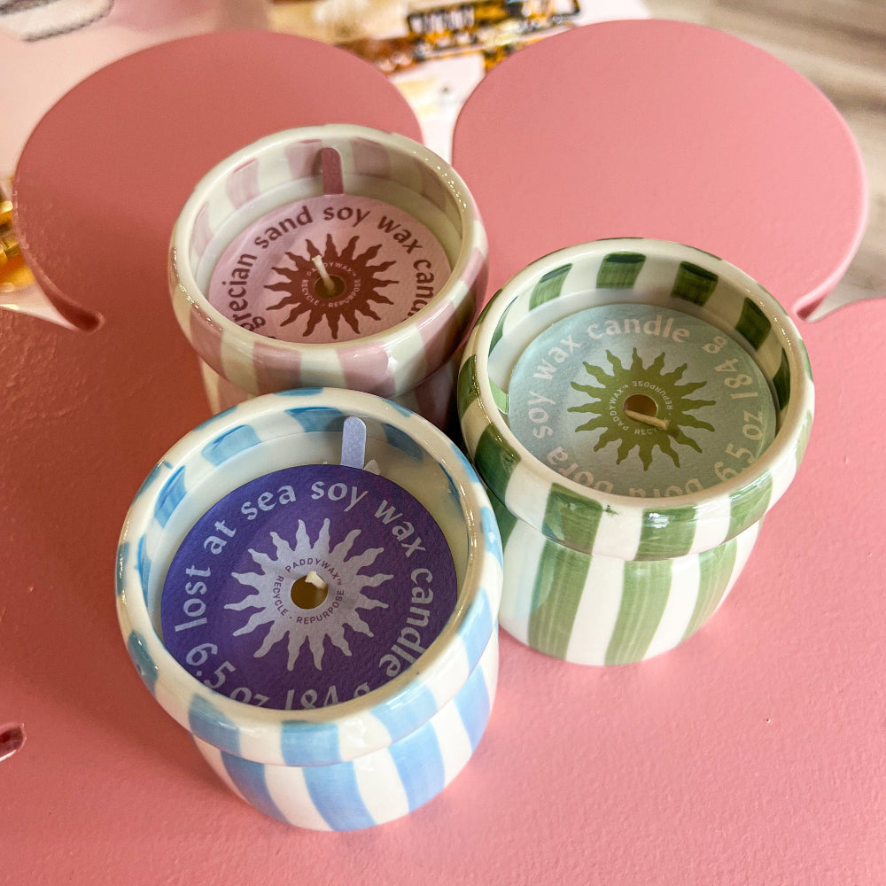 Ceramic Stripe Candle