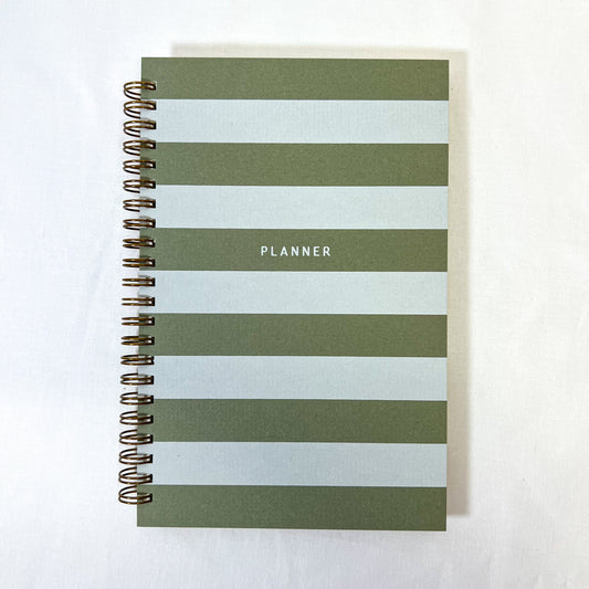 Striped Undated Spiral Daily Planner