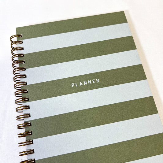 Striped Undated Spiral Daily Planner