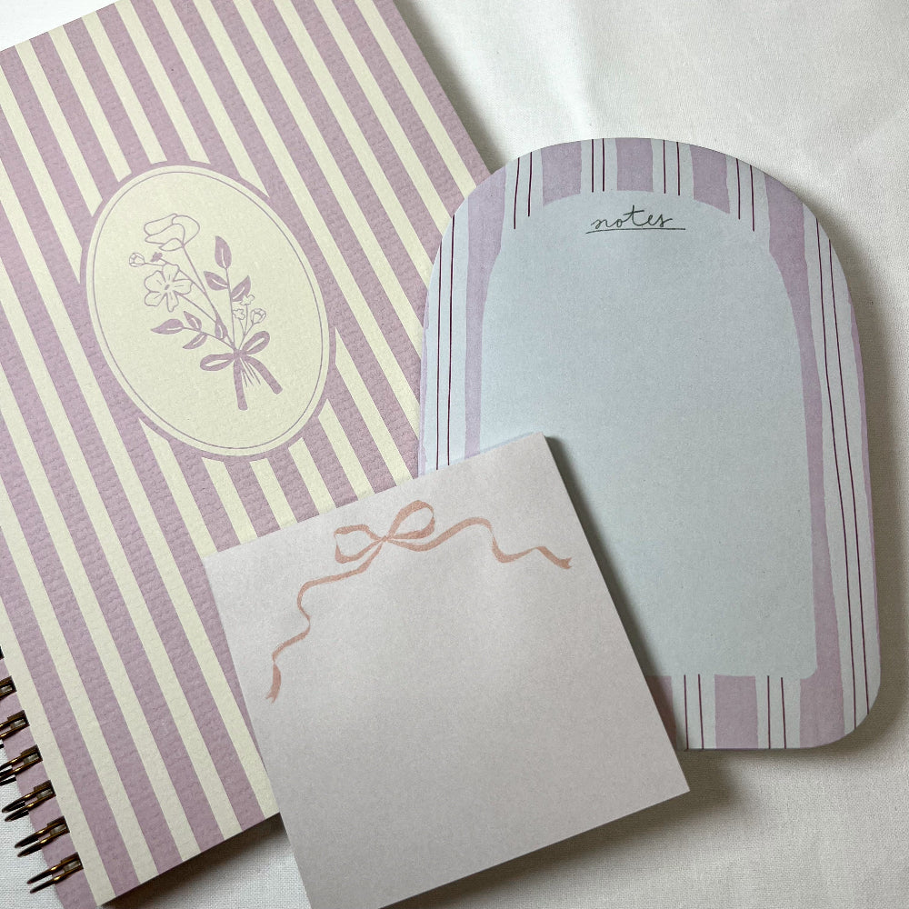 Striped Bouquet Lined Spiral Notebooks
