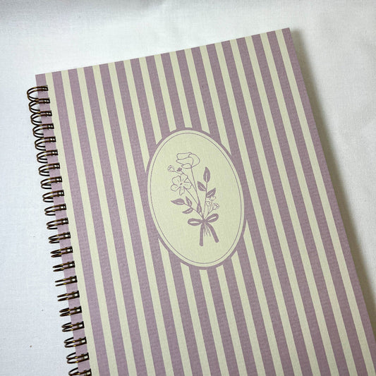 Striped Bouquet Lined Spiral Notebooks
