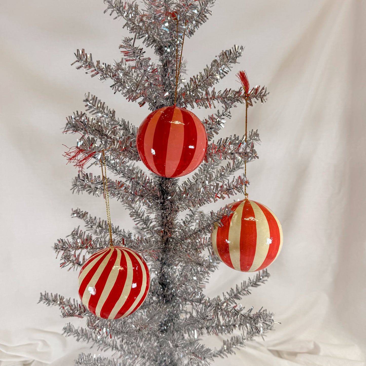 Pink Stripe Ball Ornament