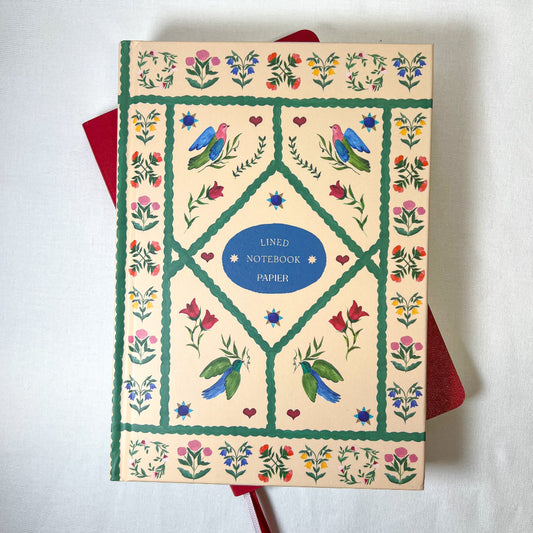 Quilted Floral Hardcover Lined Notebook