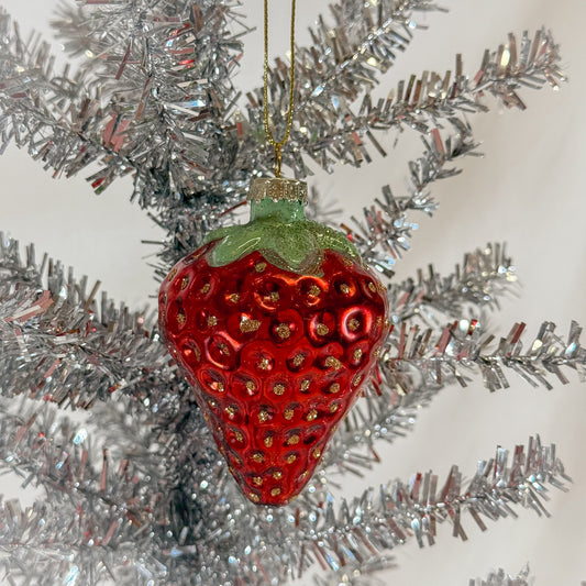 Strawberry Glass Ornament