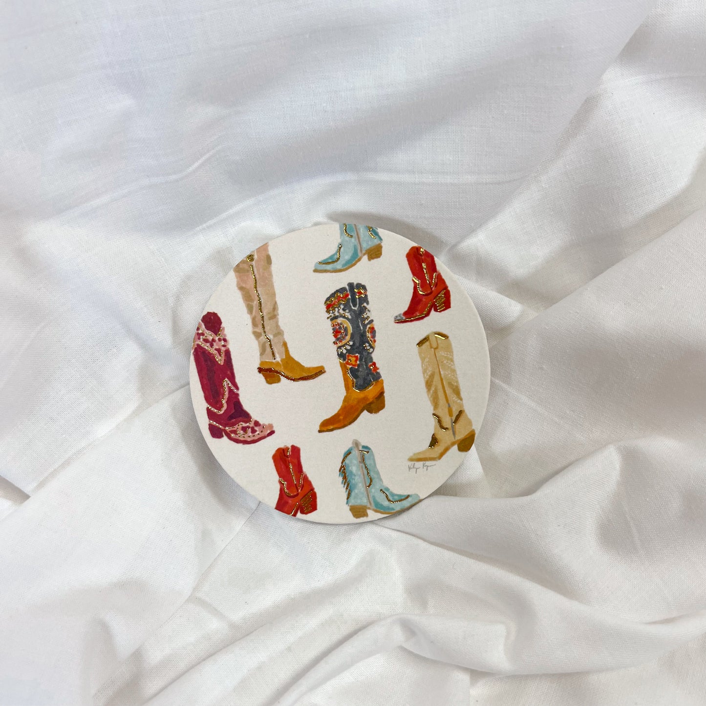 Cowboy Boots Cork Coaster