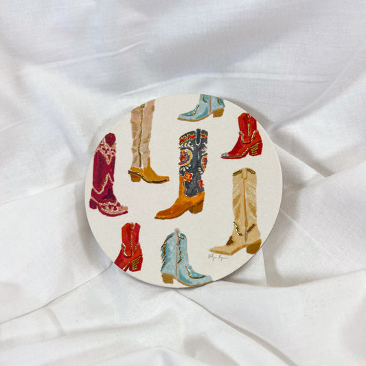 Cowboy Boots Cork Coaster