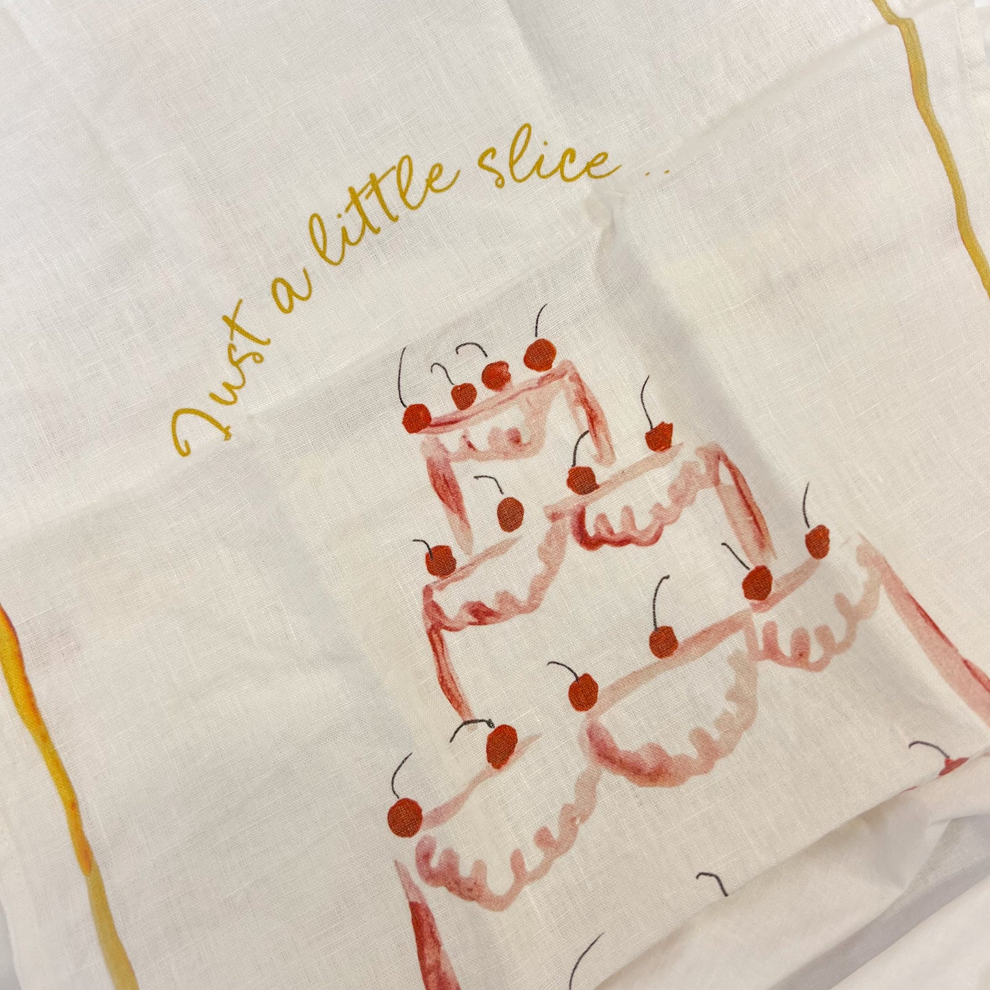 Just A Little Slice Linen Tea Towel