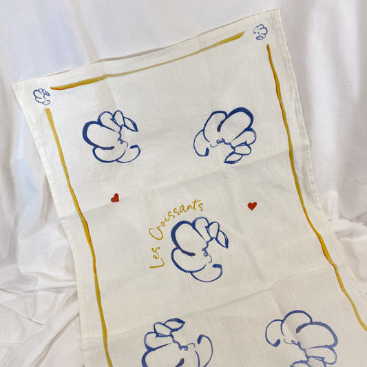 Les Croissants Linen Tea Towel