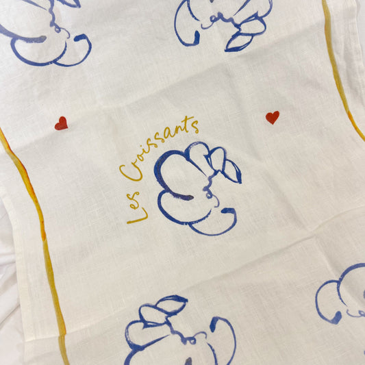 Les Croissants Linen Tea Towel