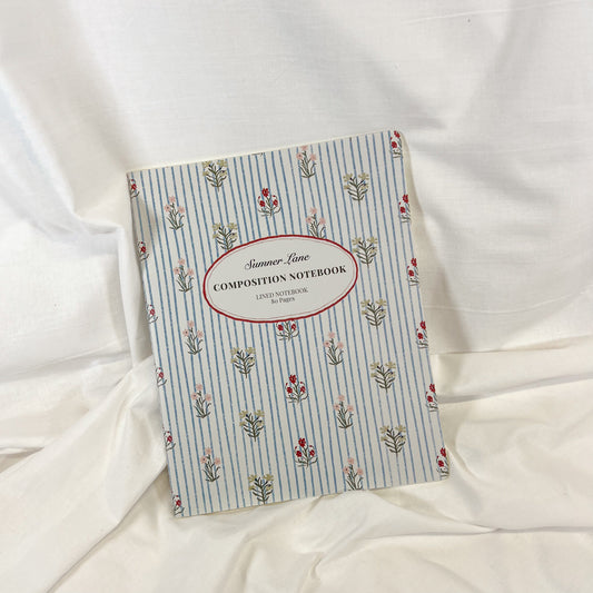 Floral Stripes Composition Notebook
