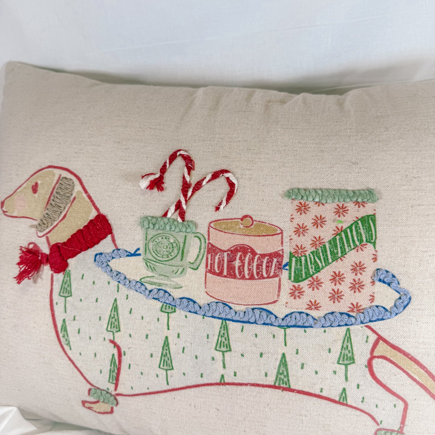 Christmas Dachshund Pillow