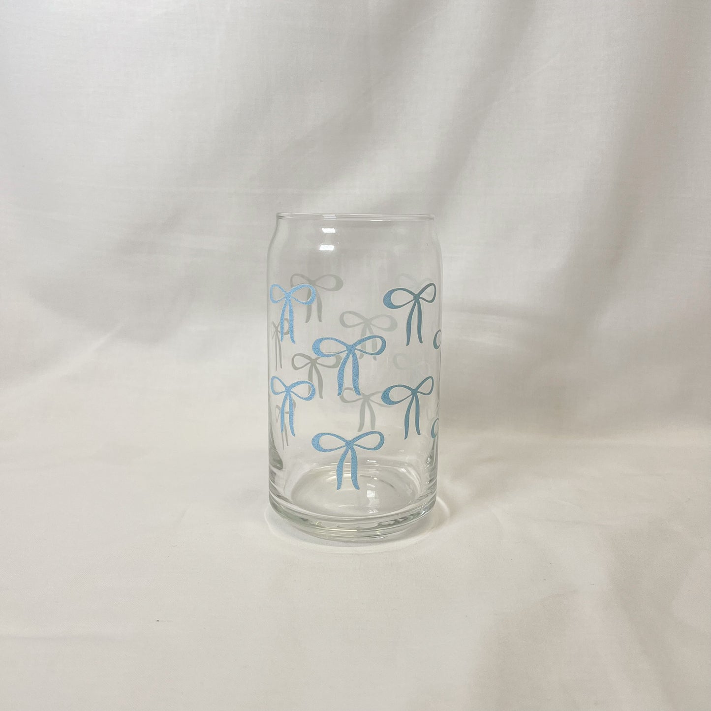 Blue Bows Glass Cup