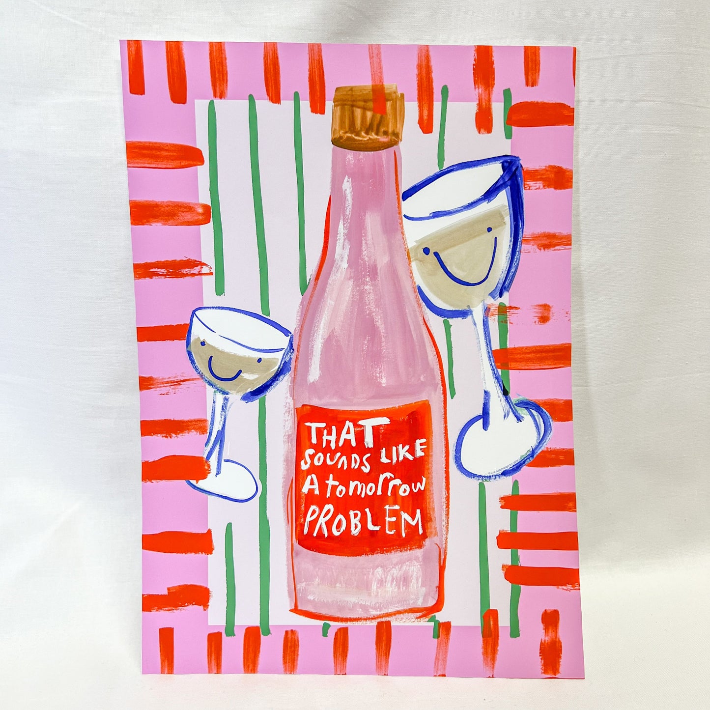 Tomorrow Problem Wine Wall Art Print