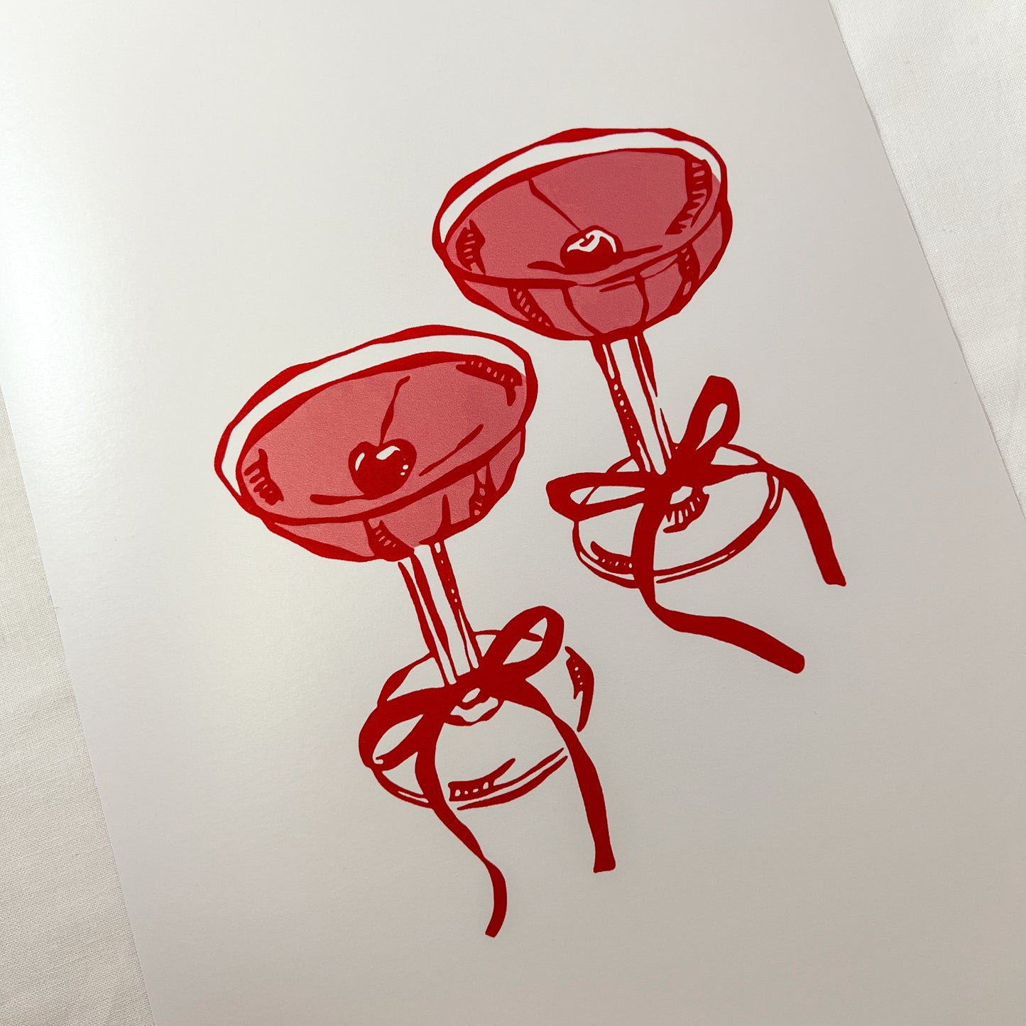 Cherry Cocktail Wall Art Print
