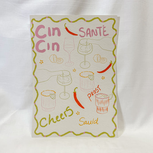 Cheers Around The World Wall Art Print