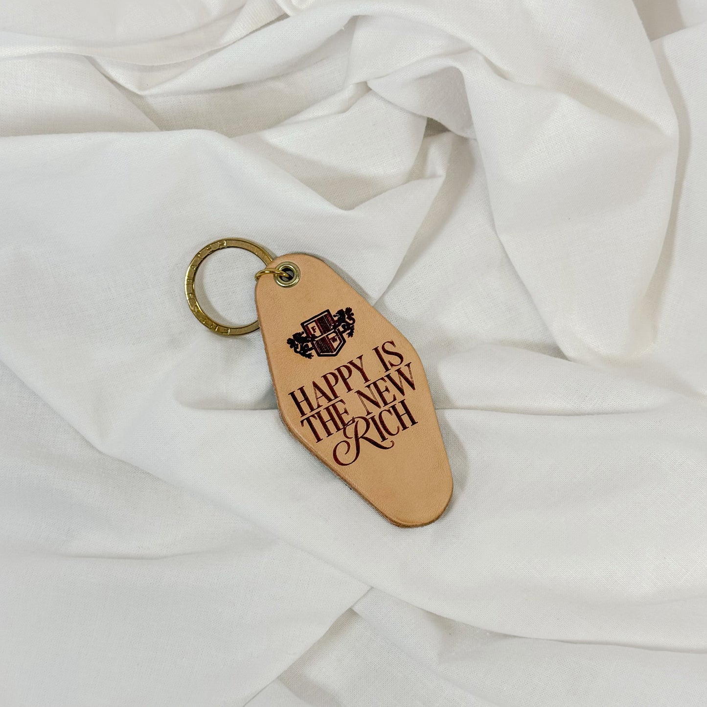 Happy Is The New Rich Keychain