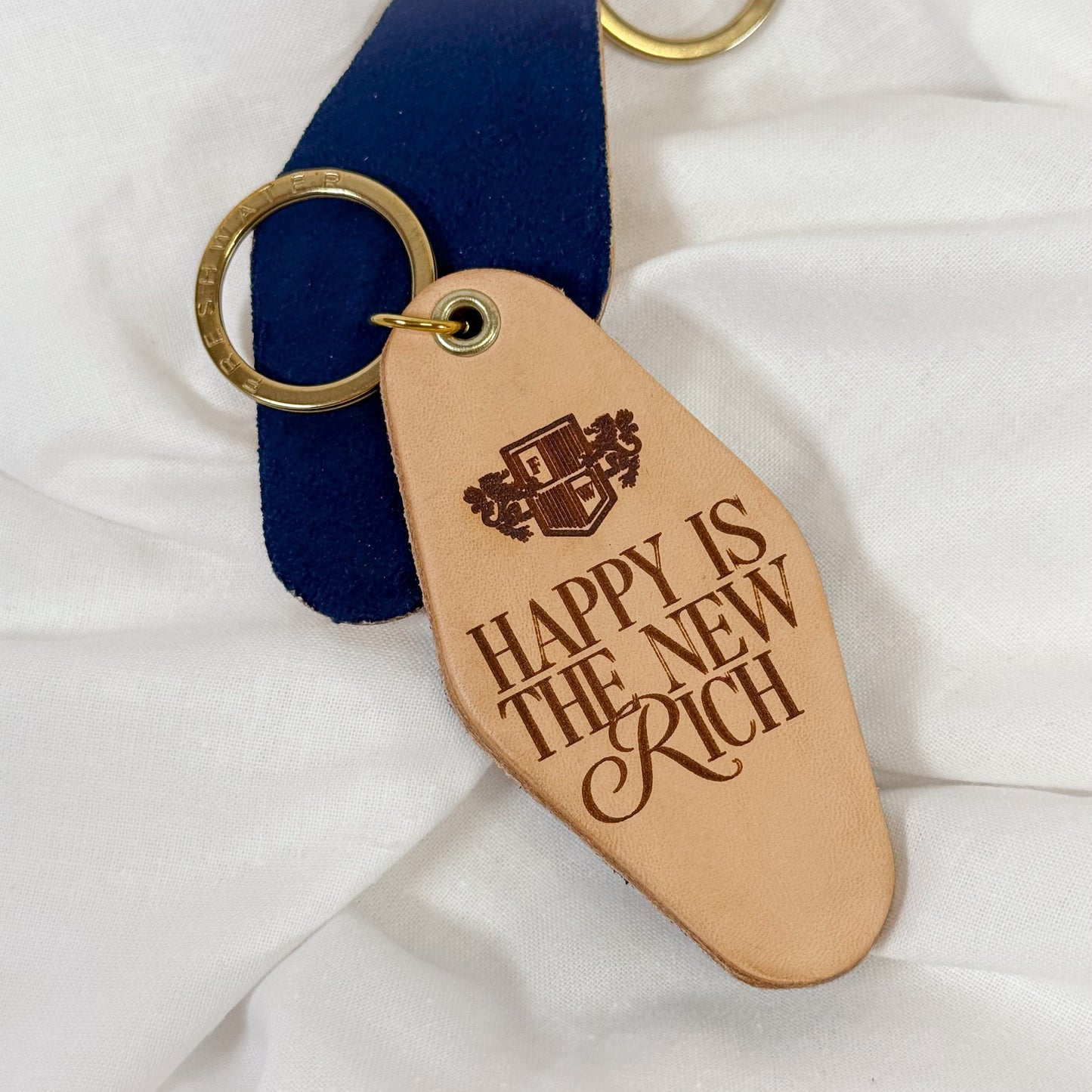 Happy Is The New Rich Keychain