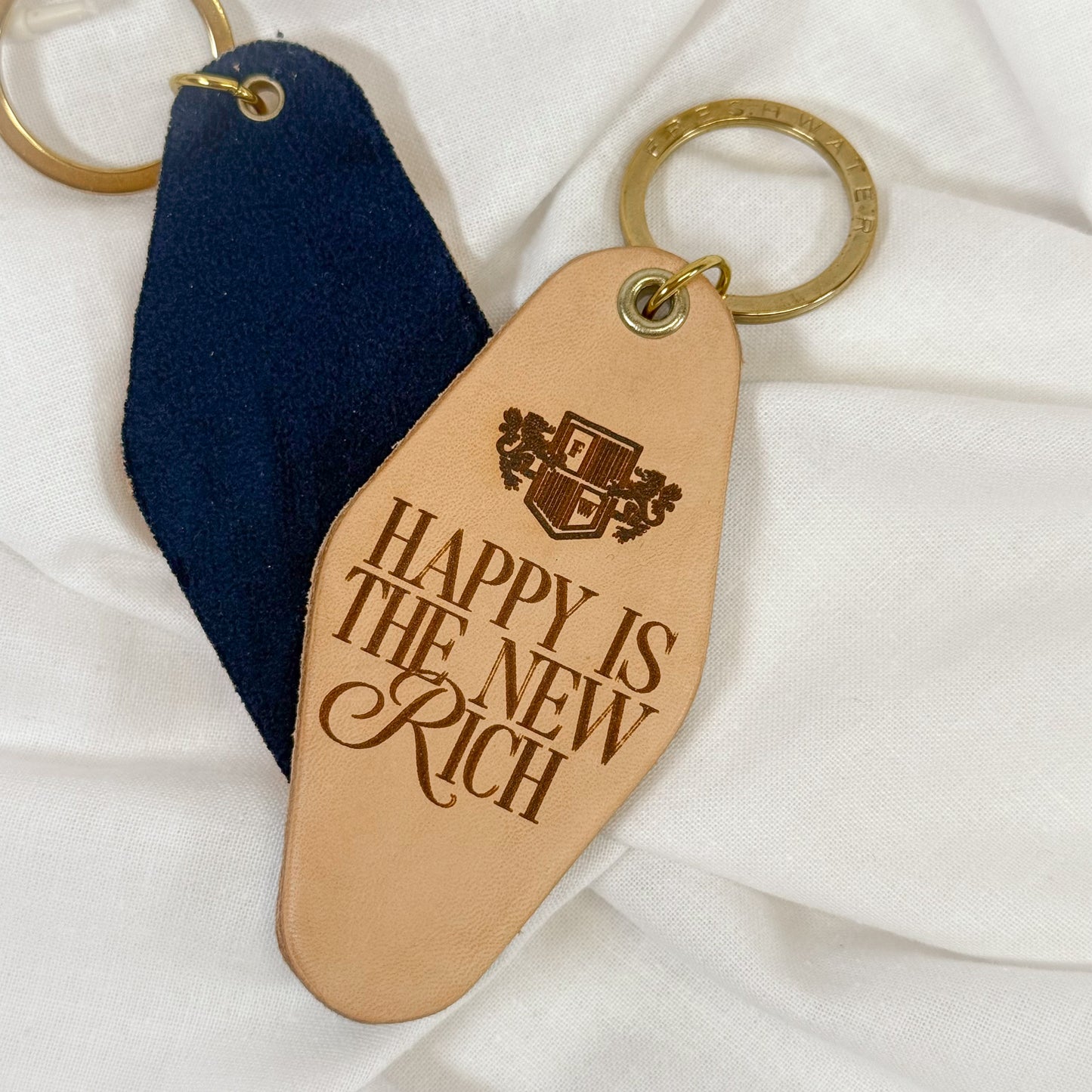 Happy Is The New Rich Keychain