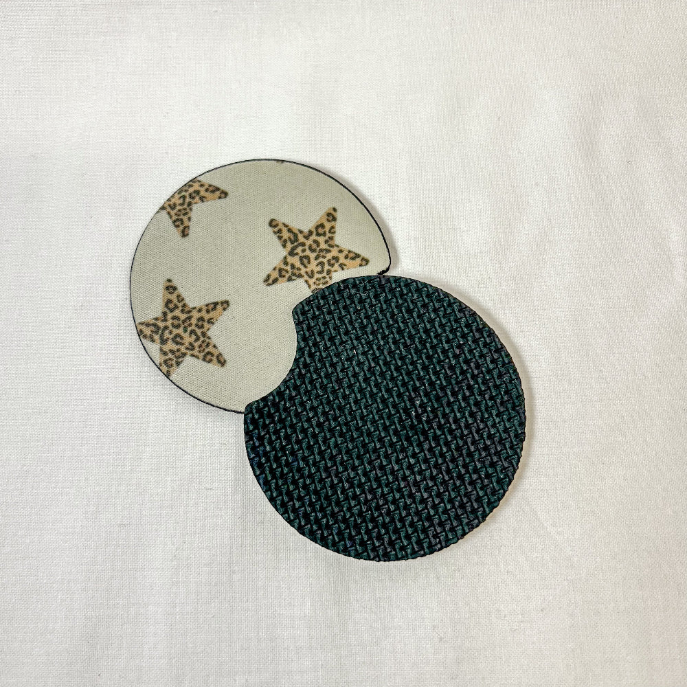 Leopard Stars Car Coaster Set