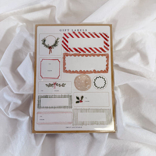 Holiday Gift Tag Sticker Sheet