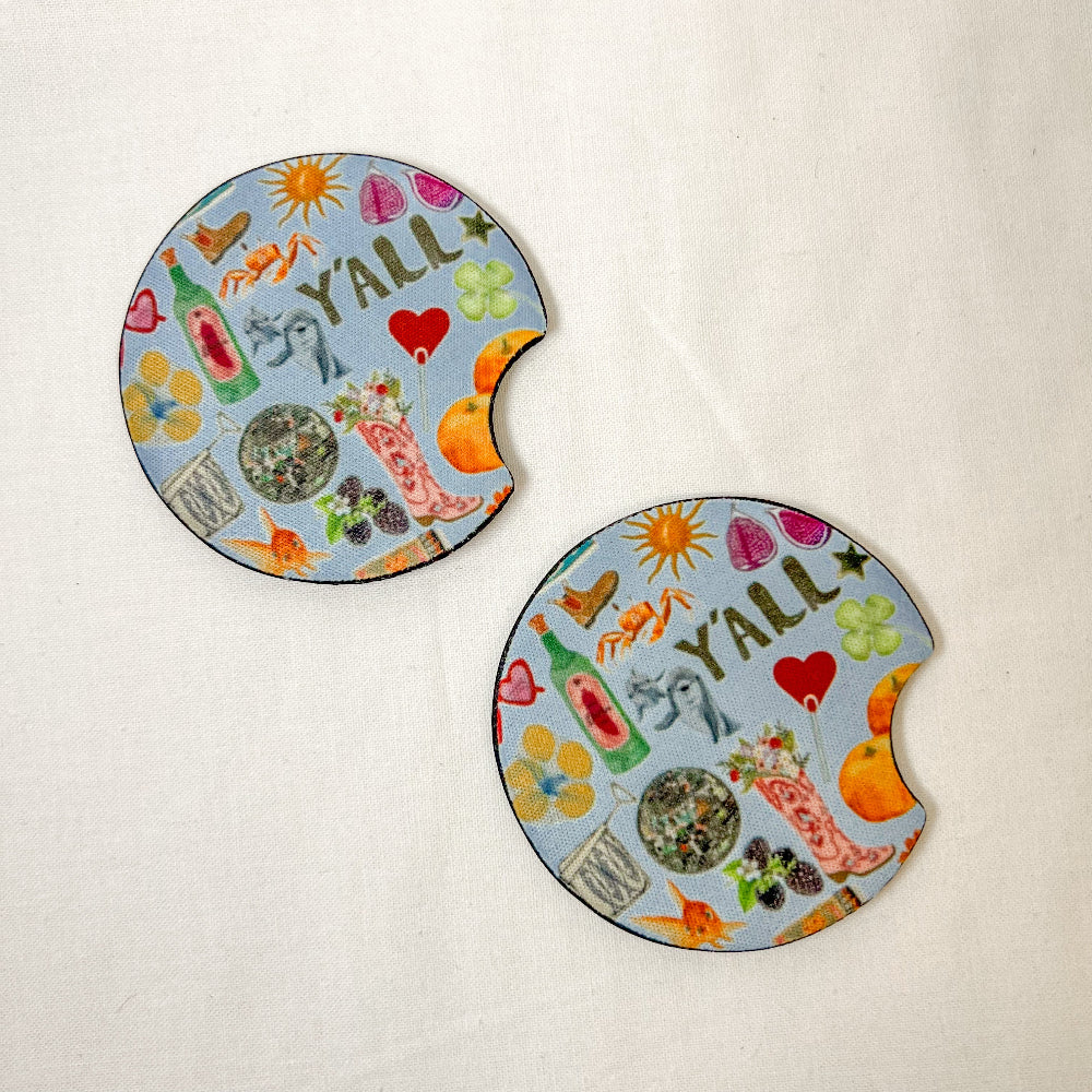 Western Girl Car Coaster Set