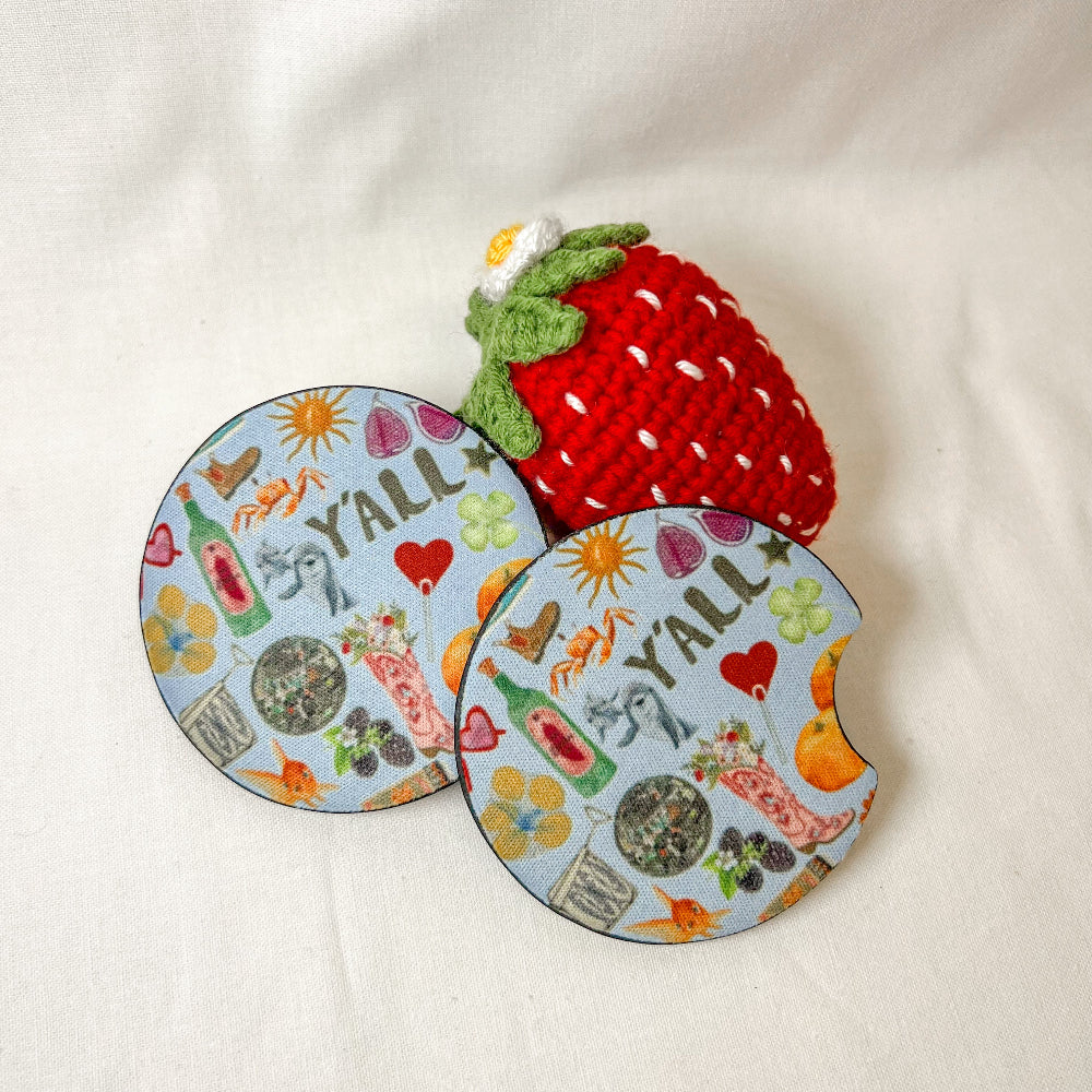 Western Girl Car Coaster Set