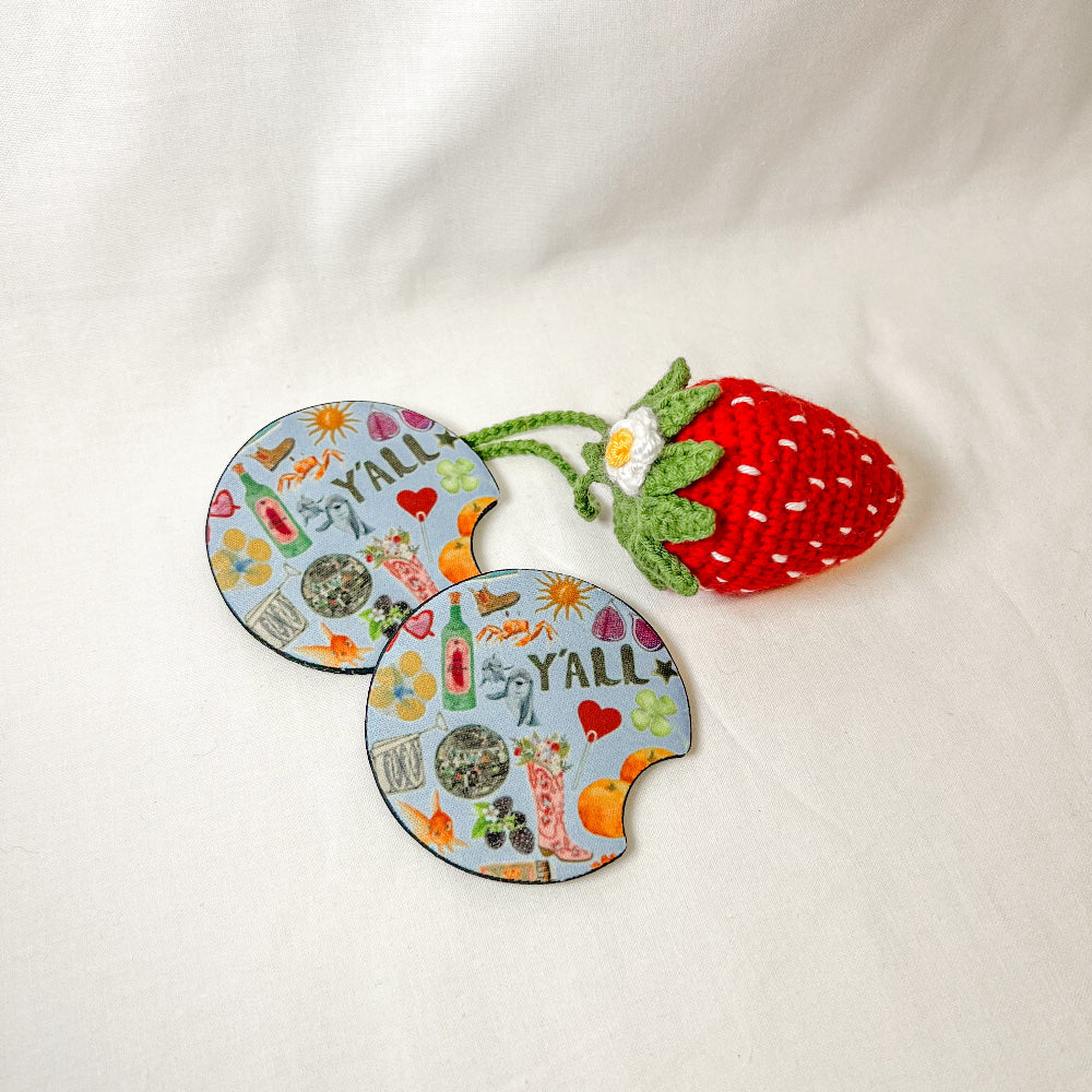 Western Girl Car Coaster Set