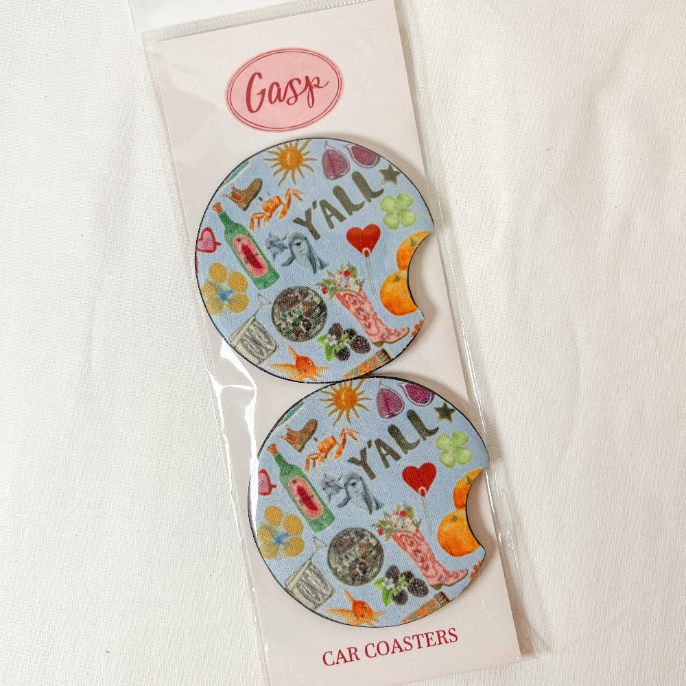 Western Girl Car Coaster Set