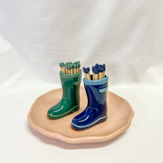 Ceramic Rain Boot Match Holder