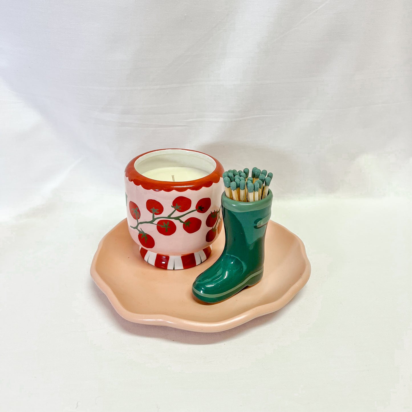 Ceramic Rain Boot Match Holder