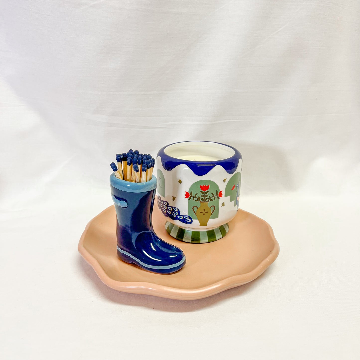 Ceramic Rain Boot Match Holder