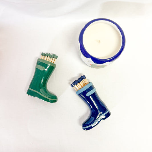 Ceramic Rain Boot Match Holder