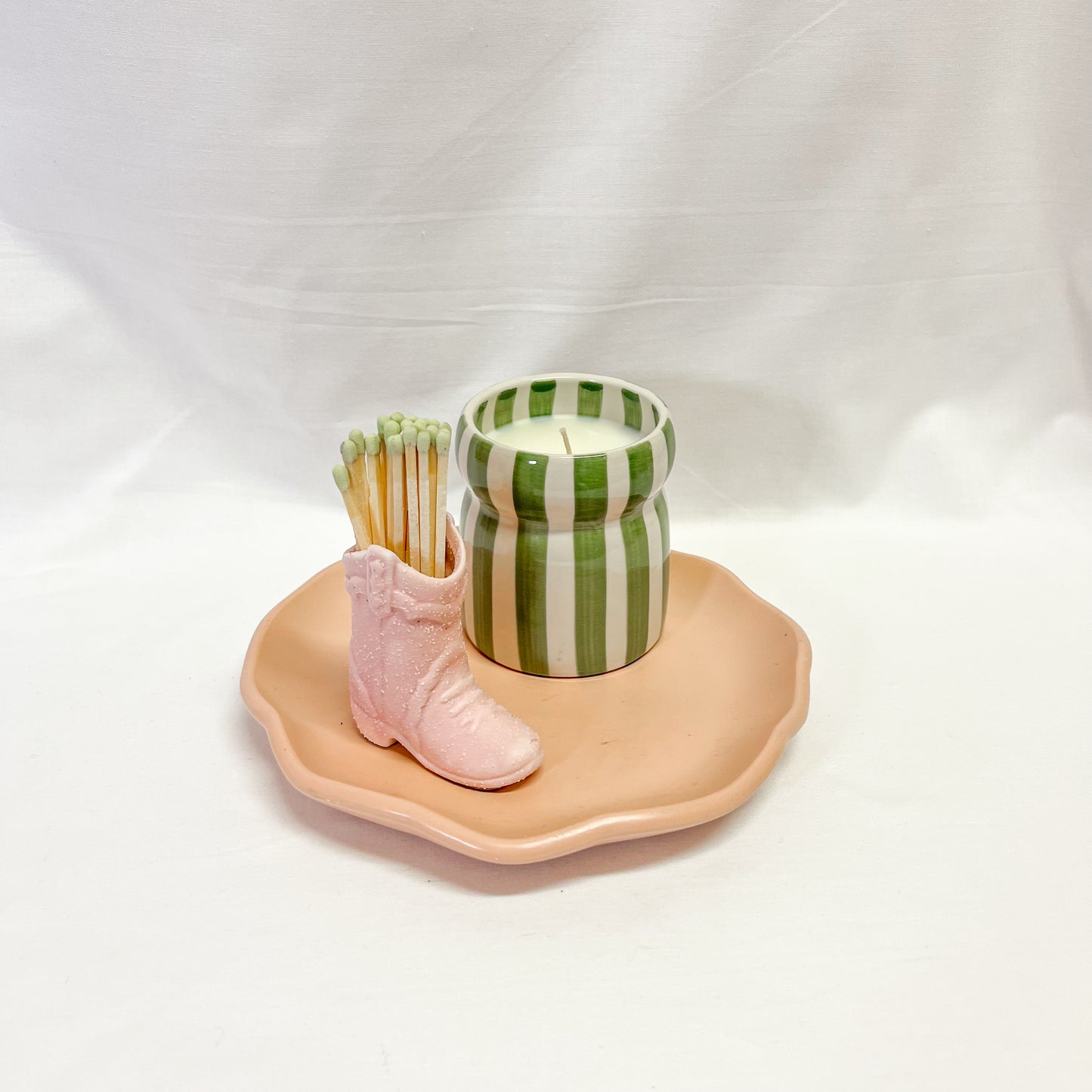 Ceramic Cowboy Boot Match Holder