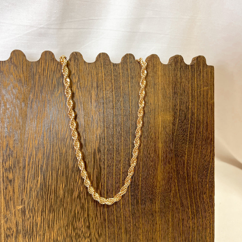 Twisted Rope Gold Chain Necklace